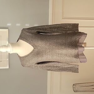 The Limited Silver Sparkle Tunic Sweater Women Size XS